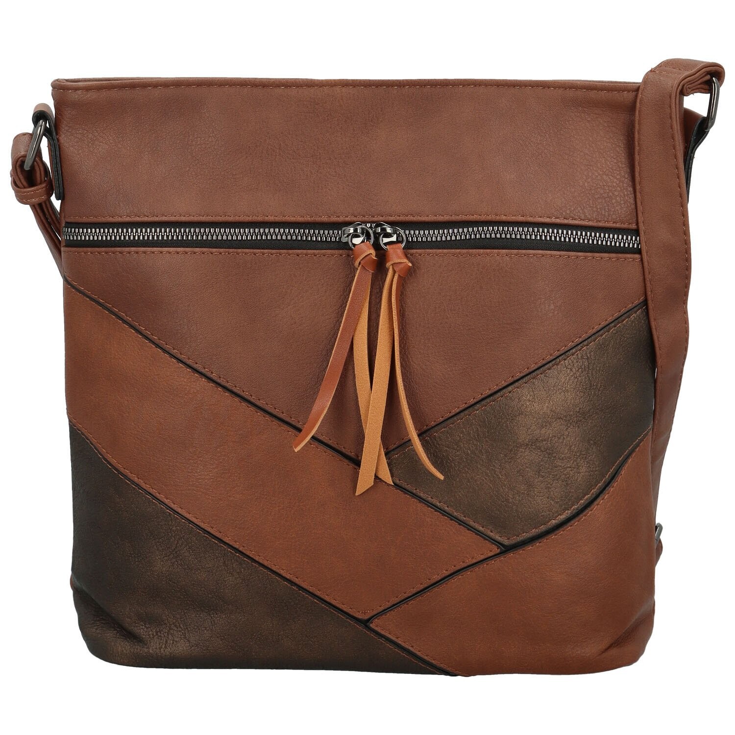 Trendy dámská koženková crossbody kabelka Nicoll, hnědá