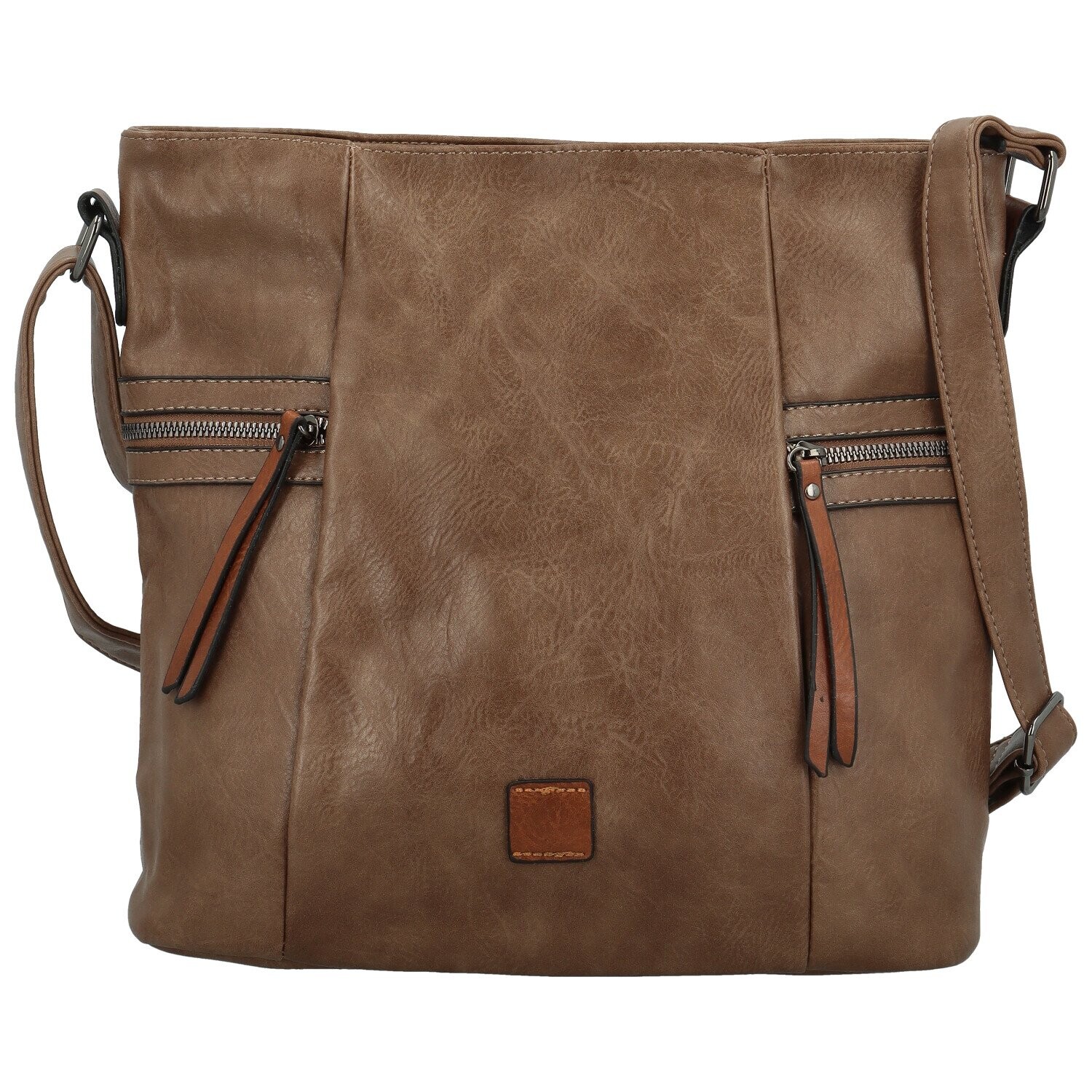 Trendy dámská koženková crossbody kabelka Nanya, khaki