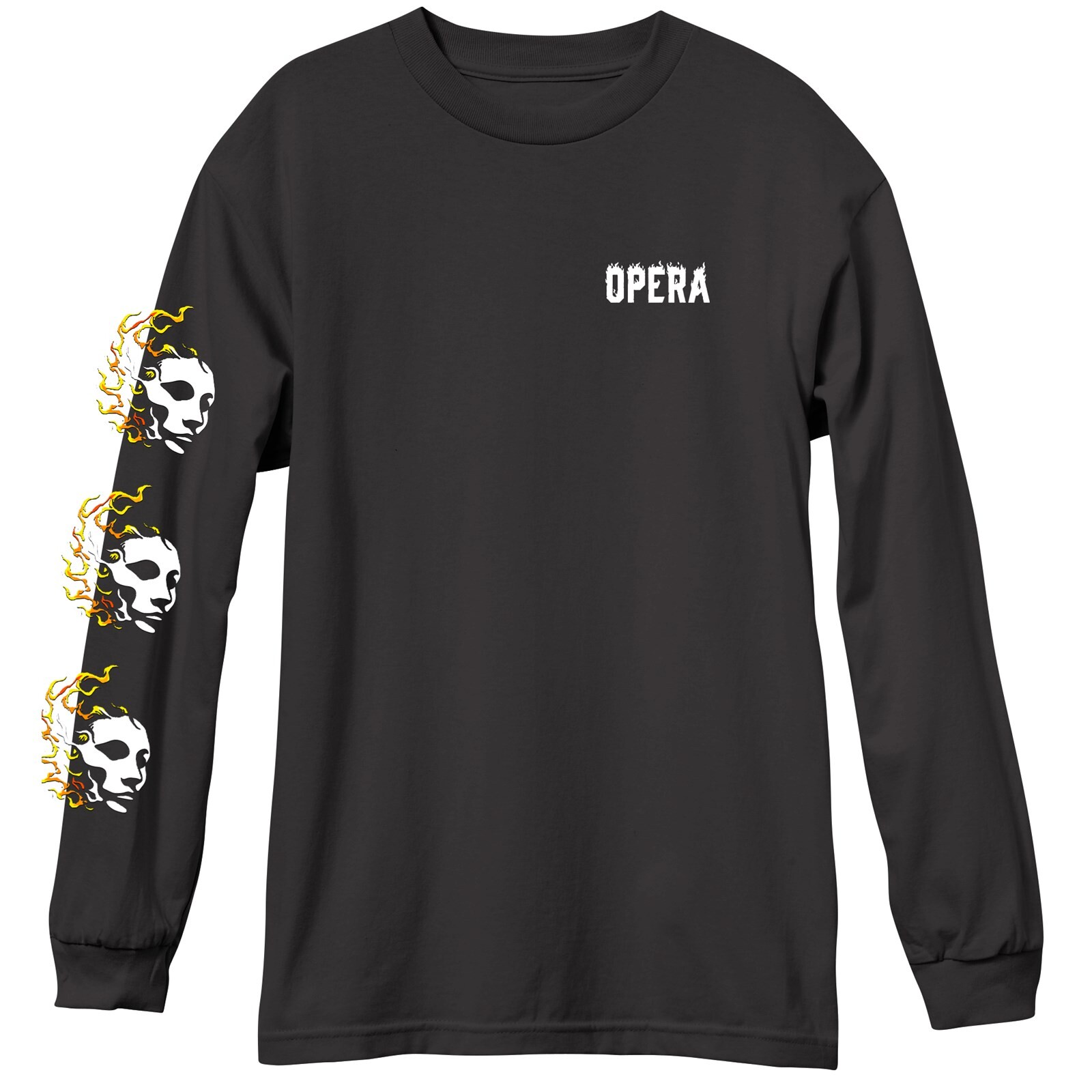 triko OPERA - Fire Mask LS Tee Black (BLACK)