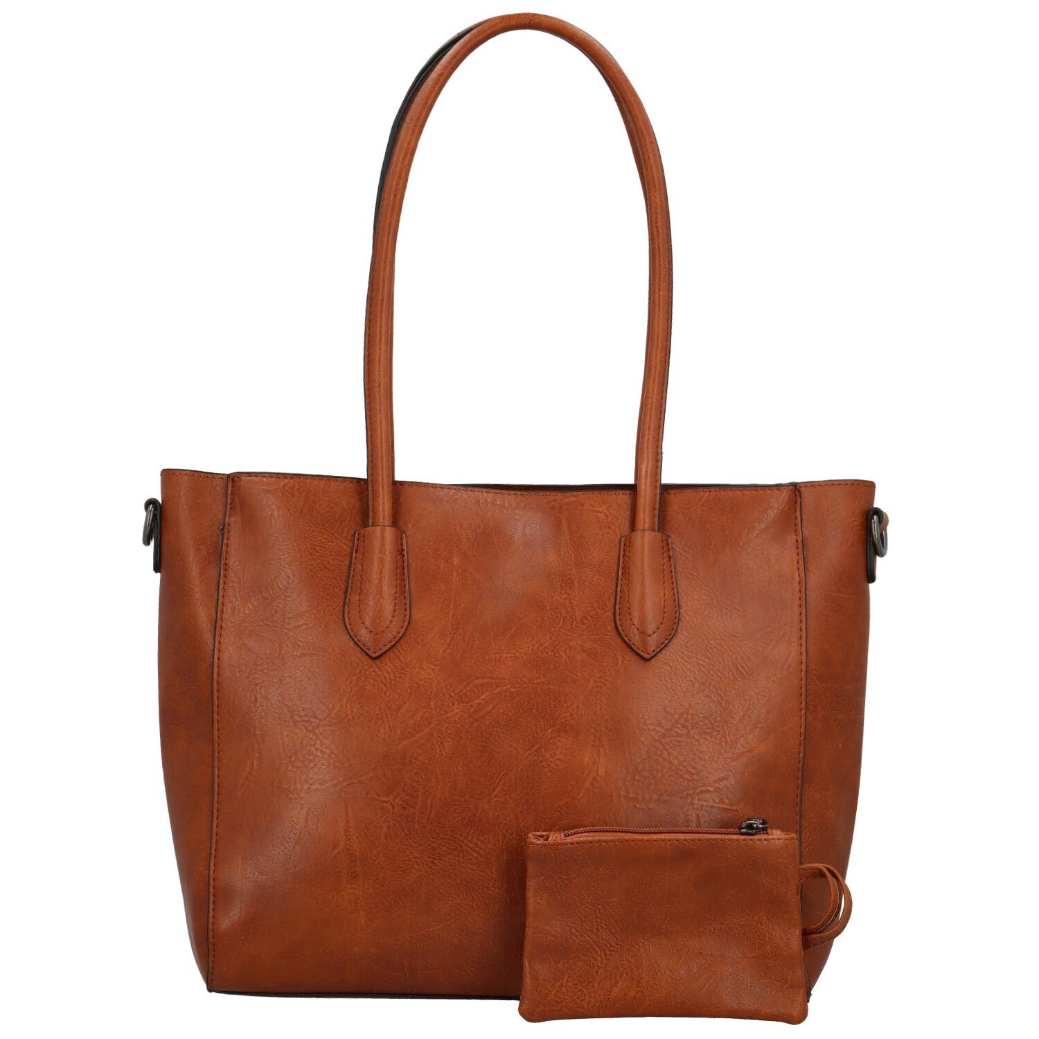 Stylová dámská koženková kabelka na rameno Elfryda, hnědá