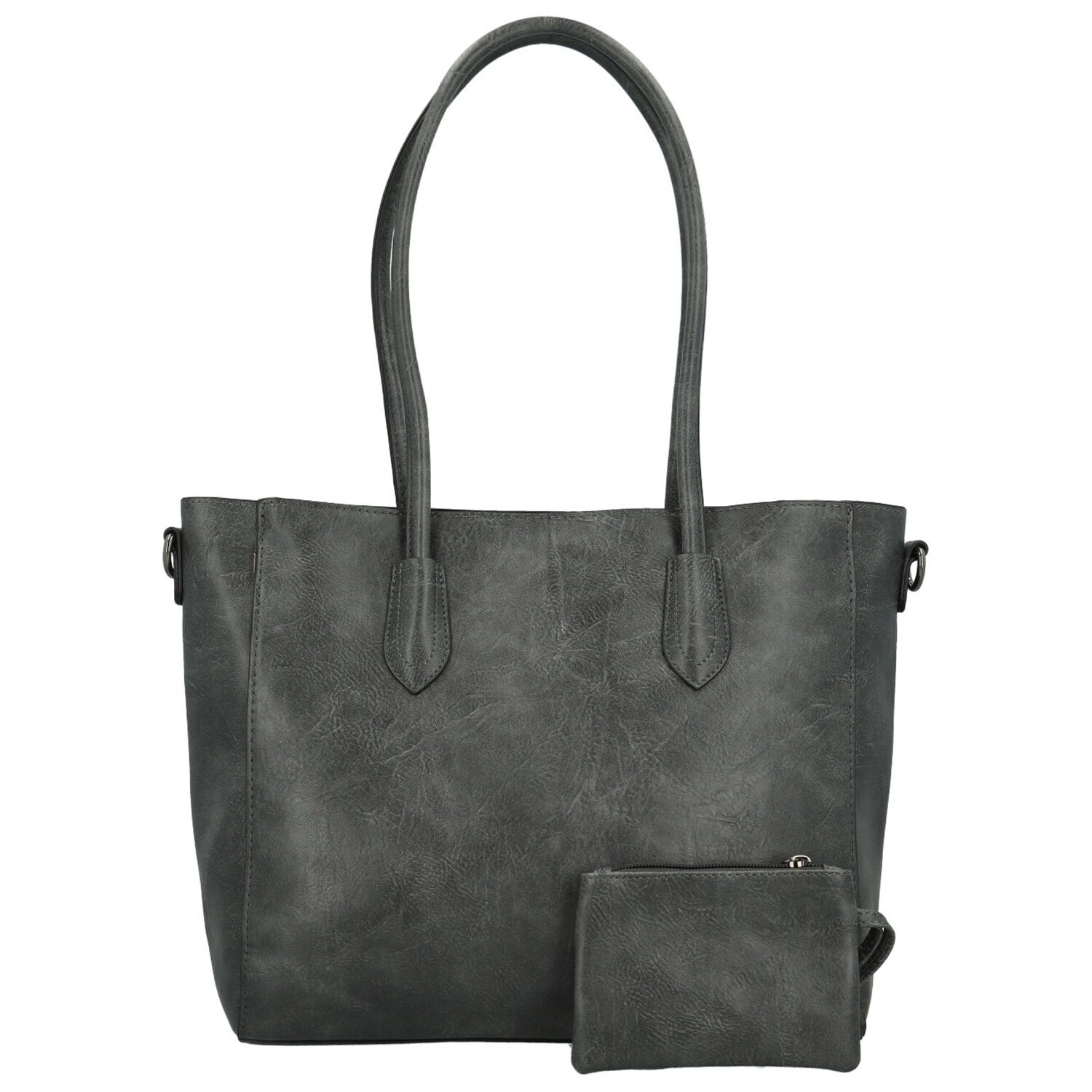 Stylová dámská koženková kabelka na rameno Elfryda, šedá