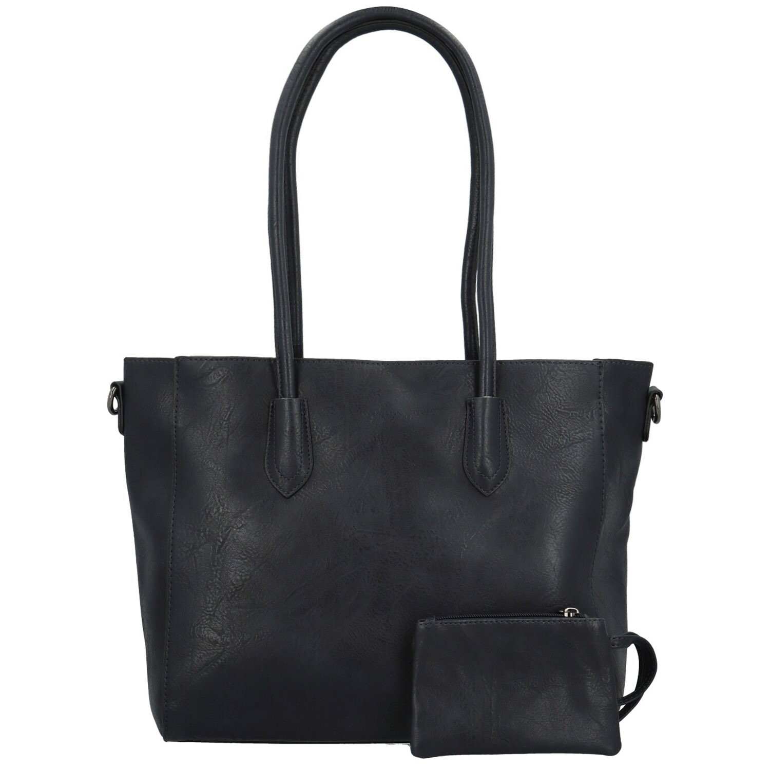 Stylová dámská koženková kabelka na rameno Elfryda, tmavě modrá