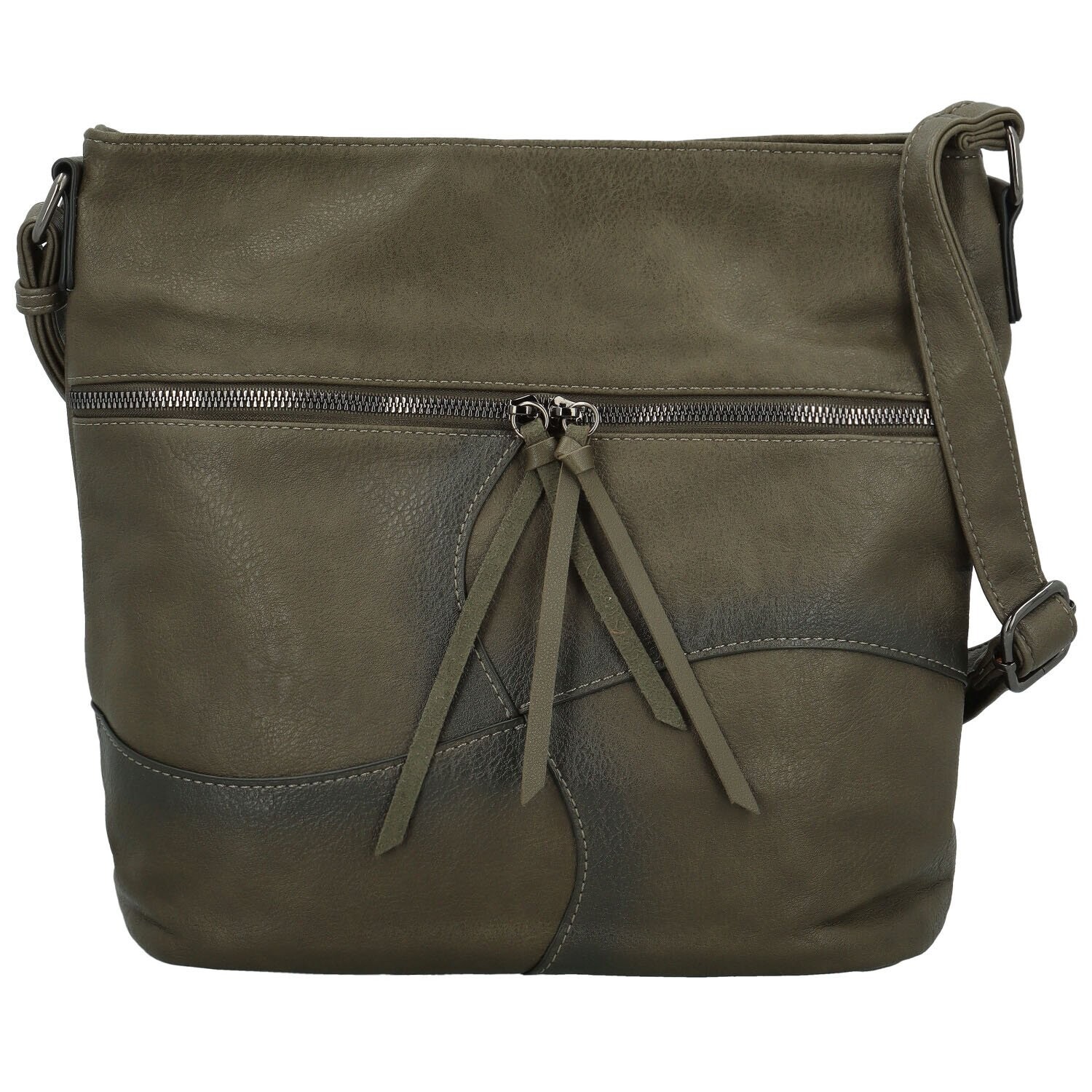 Stylová dámská koženková crossbody kabelka Herta, tmavě zelená