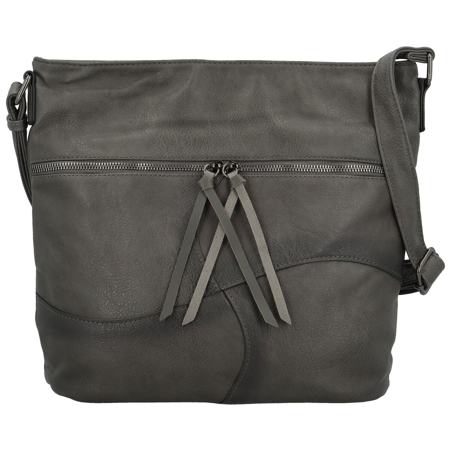 Stylová dámská koženková crossbody kabelka Herta, tmavě šedá