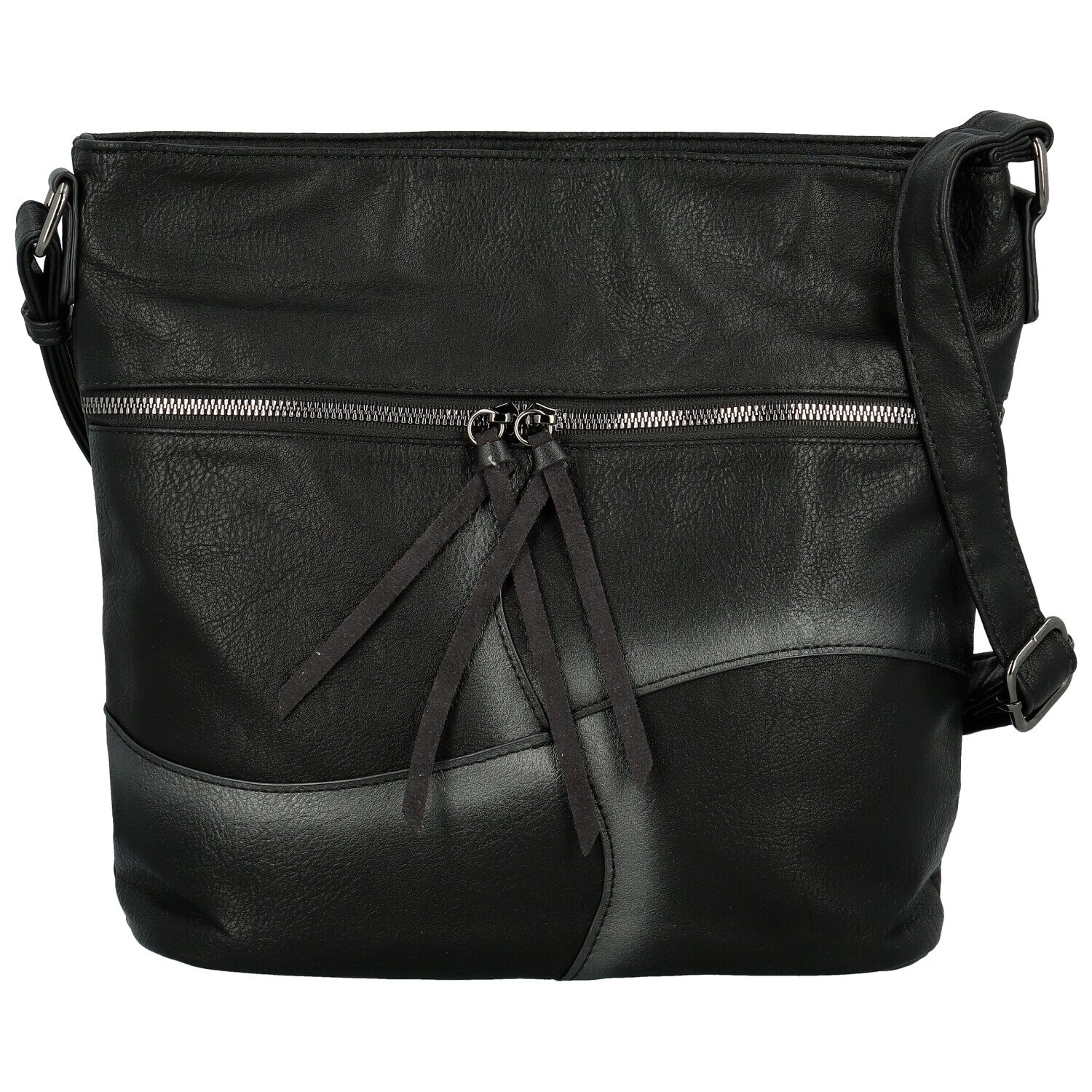 Stylová dámská koženková crossbody kabelka Herta, černá