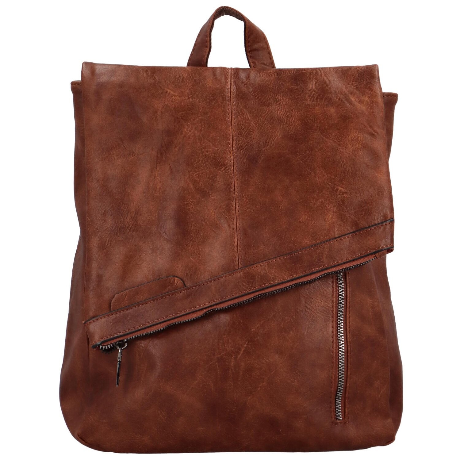 Trendy dámský koženkový kabelko-batůžek Alphonse, tmavě hnědý