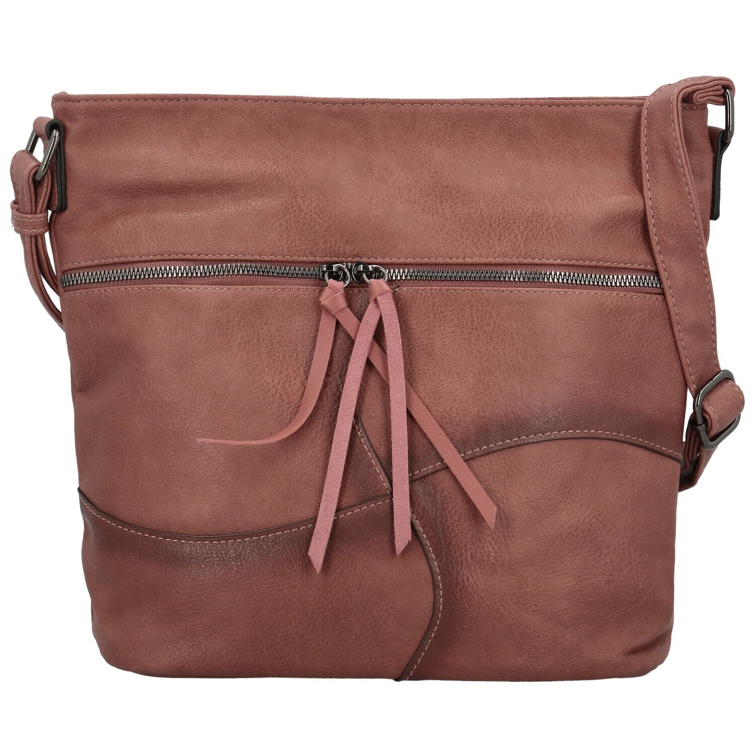 Stylová dámská koženková crossbody kabelka Herta, vínová