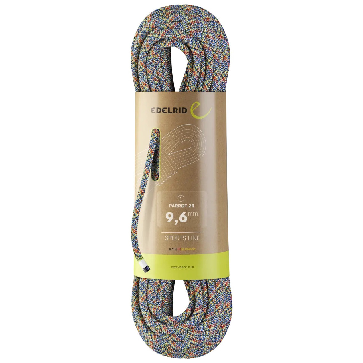 Lezecké lano Edelrid Parrot 2R 9,6mm Délka lana: 50 m / Barva: modrá/žlutá