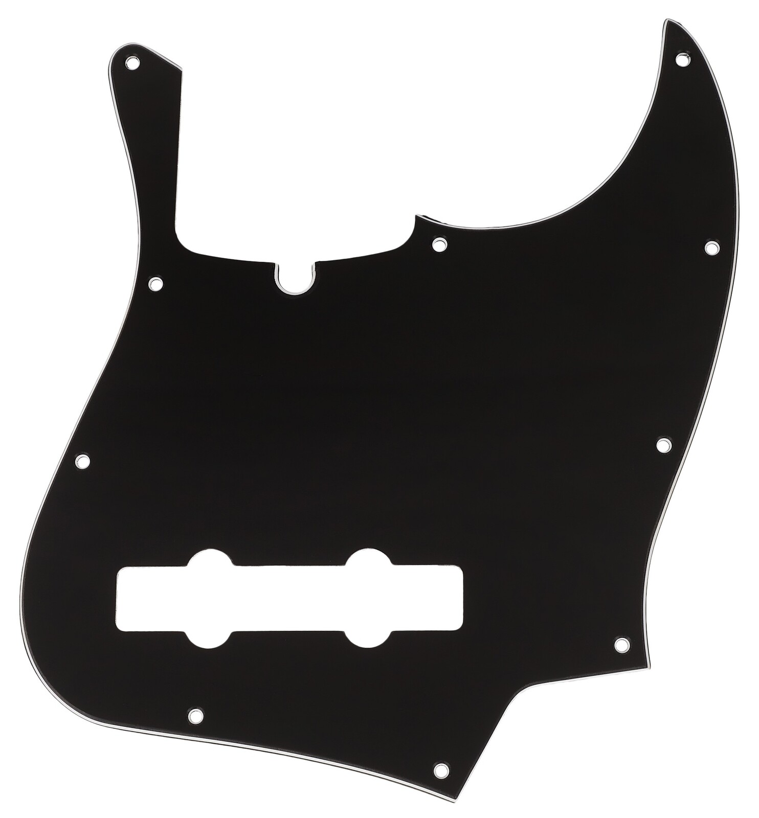 Fender Pickguard, 5-String Jazz Bass, 10-Hole Mount, Black, 3-Ply