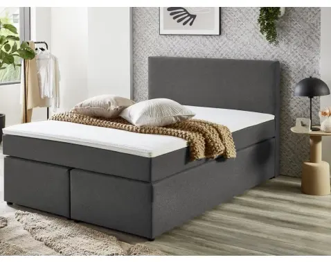 Postel boxspring Aston 120x200 cm, středně šedá látka