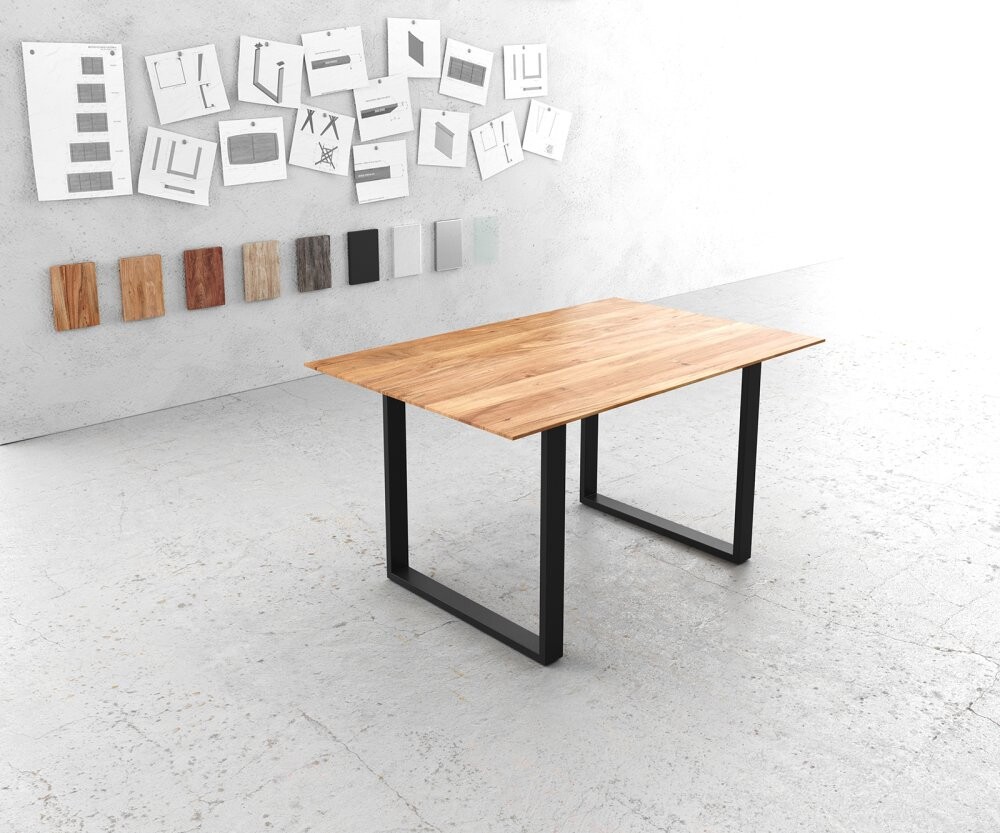 Jídelní stůl Edge 140x90 přírodní akácie podnož tenká černá švýcarská