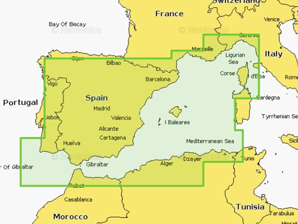 Navionics+ Mapy Španělsko, pobřeží Středozemního moře (Ebro)