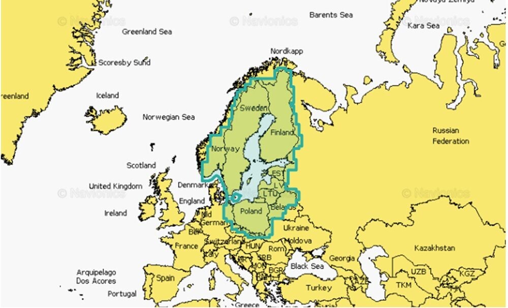Navionics+ Mapy Baltské moře