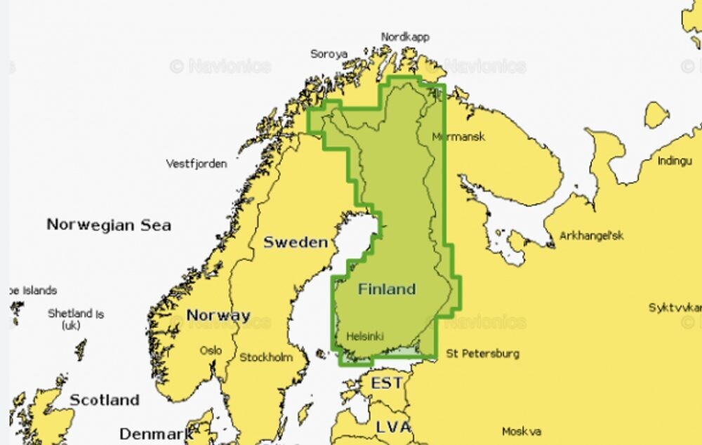 Navionics+ Mapy Finsko