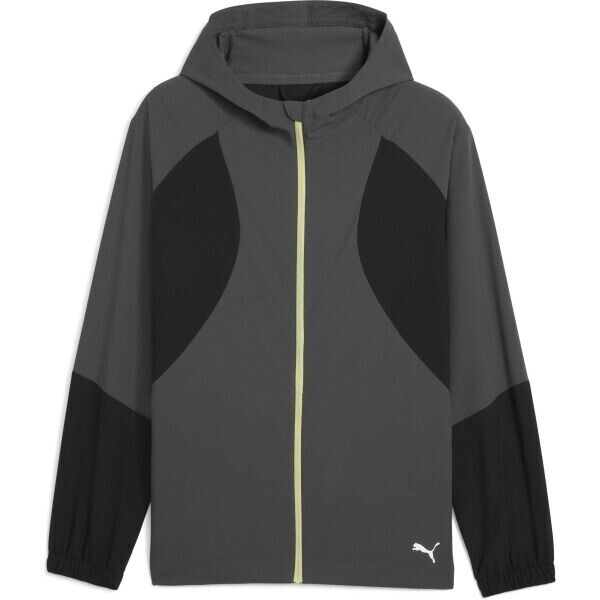 Puma M RUN ULTRAWEAVE HOODED JACKET Pánská běžecká bunda, tmavě šedá, velikost