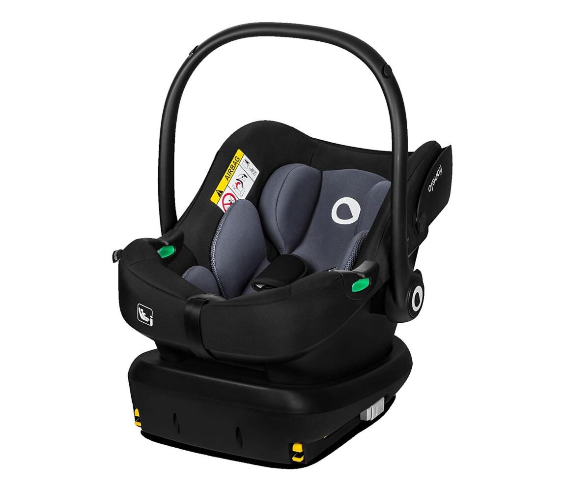Lionelo Lionelo - Autosedačka se základnou otočná ASTRID SET i-Size 40-87 cm Black Grey