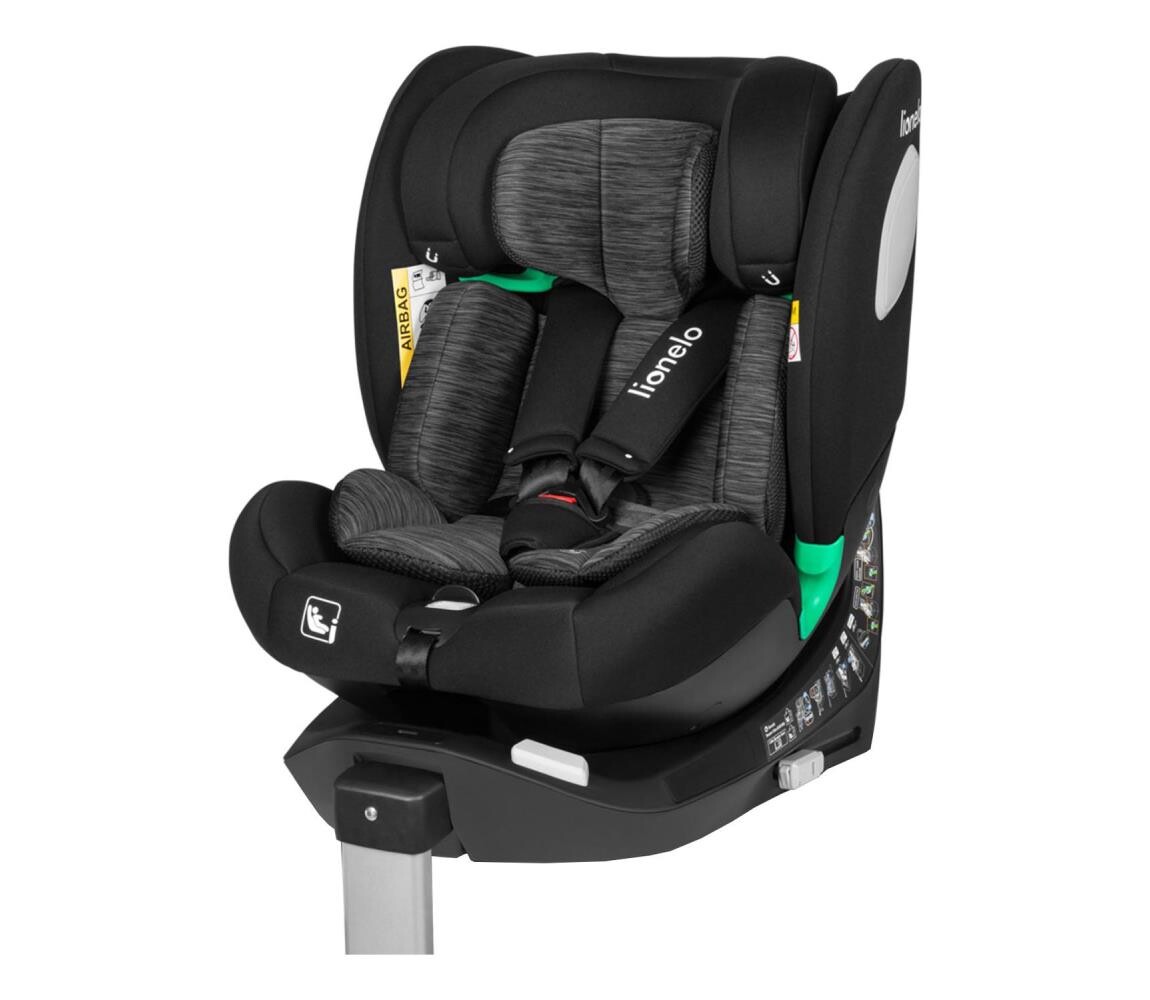 Lionelo Lionelo - Autosedačka se základnou otočná BRAAM i-Size 40-150 cm Black Carbon