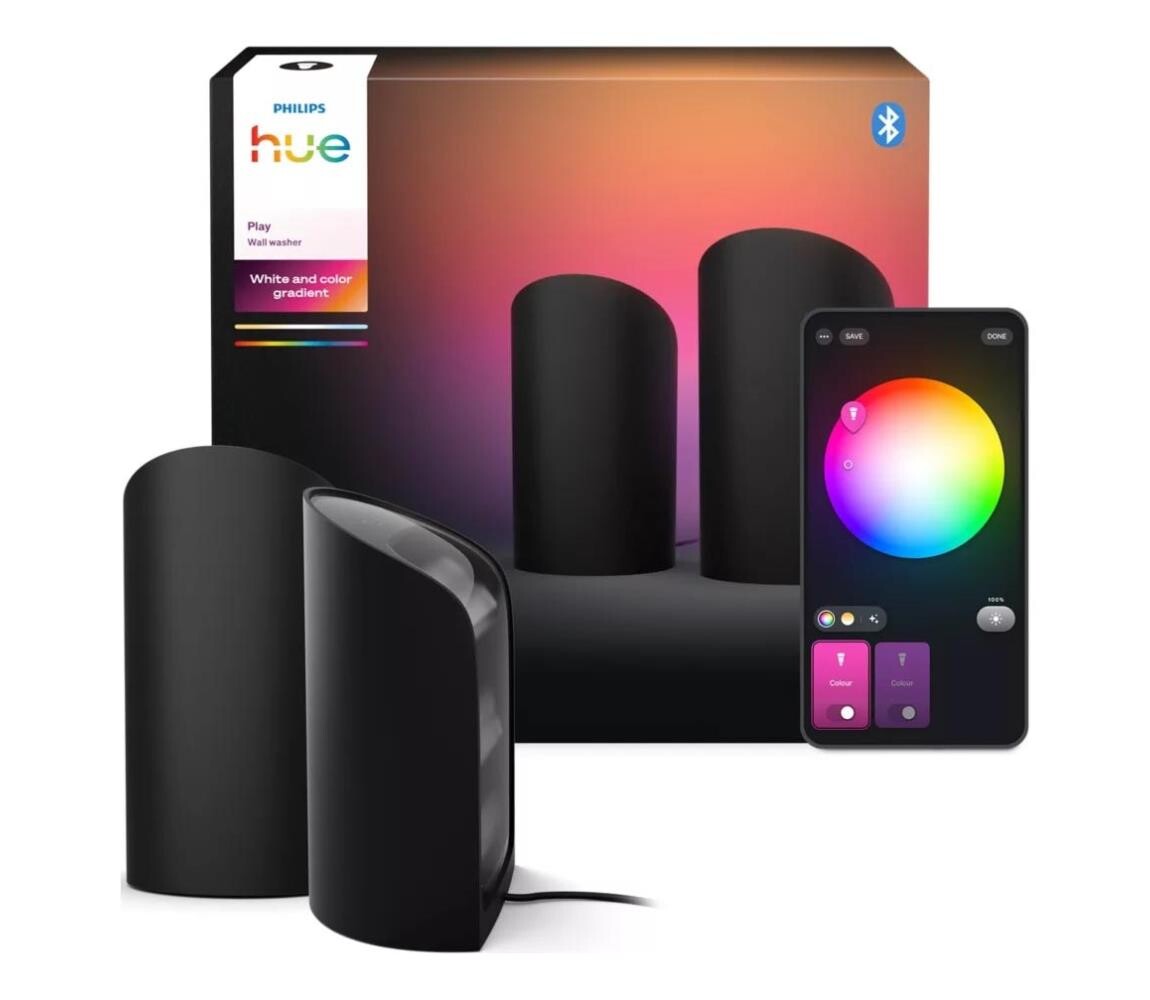 Philips Philips -SADA 2x LED RGBW Stmív. svítidlo Hue PLAY LED/20W/230V 2000–6500K černá