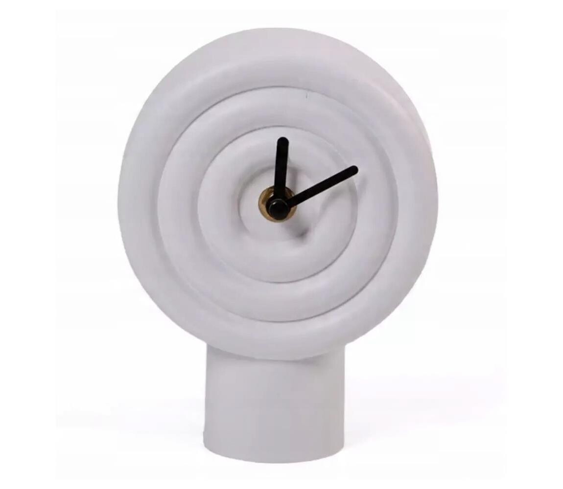 Estilo Home Stolní keramické hodiny 16 cm 1xAA bílá