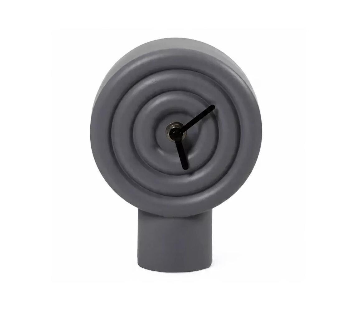 Estilo Home Stolní keramické hodiny 16 cm 1xAA šedá