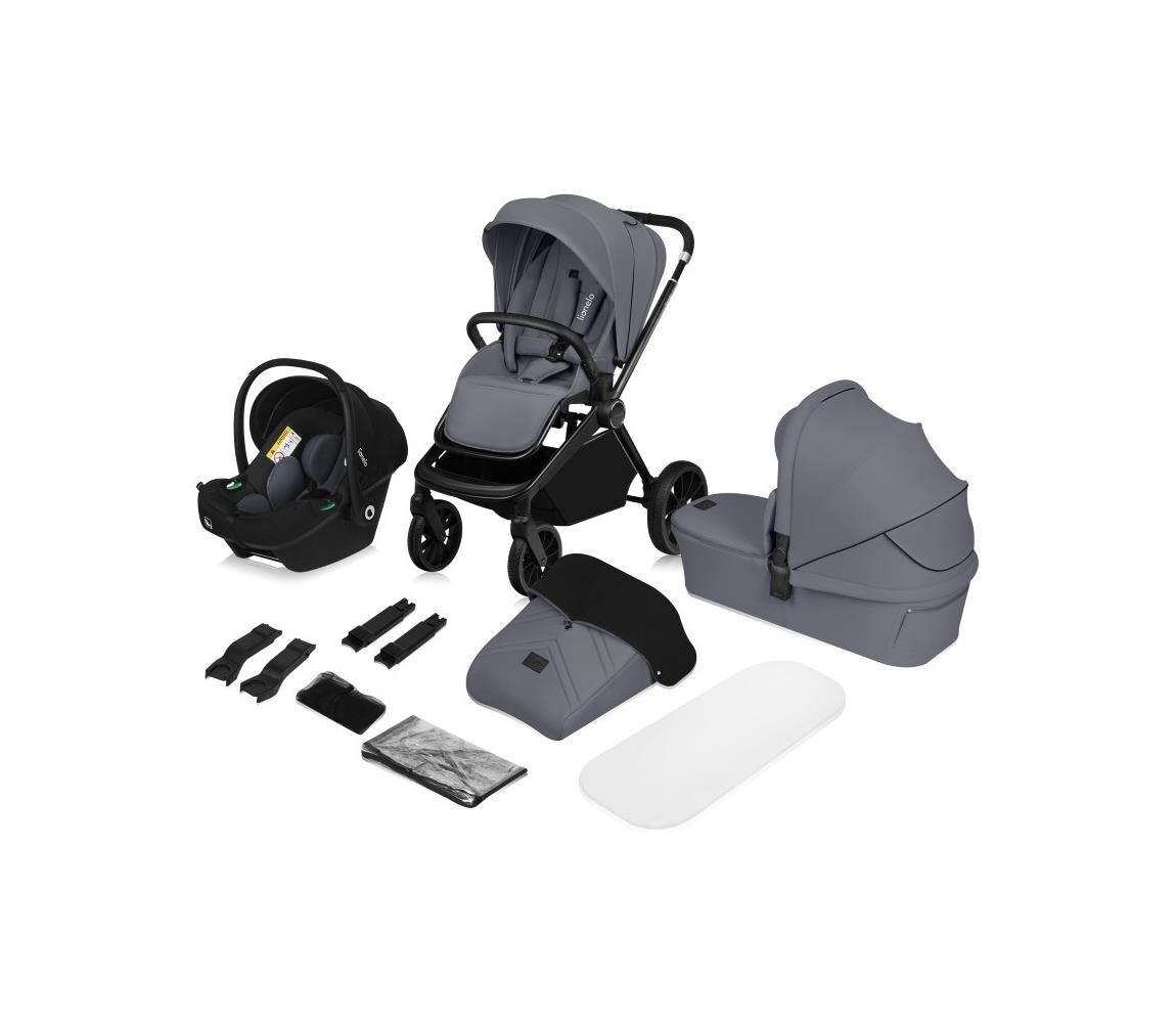 Lionelo Lionelo - Kombinovaný kočárek 3v1 MIKA PLUS Grey Stone