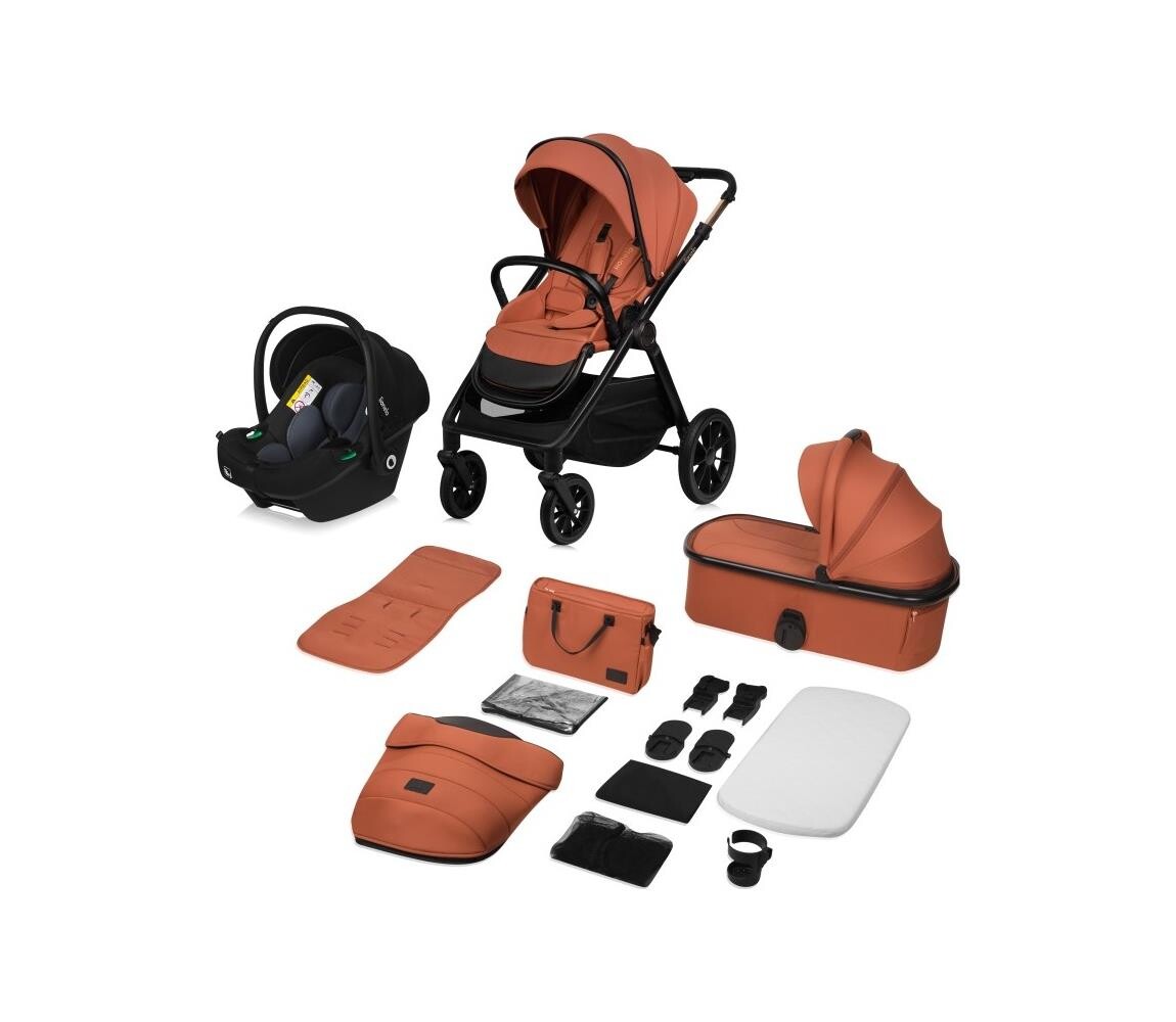 Lionelo Lionelo - Kombinovaný kočárek 3v1 LAYLA Brown Rust