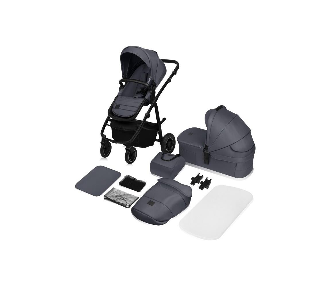 Lionelo Lionelo - Kombinovaný kočárek 2v1 AMBER PLUS Grey Graphite
