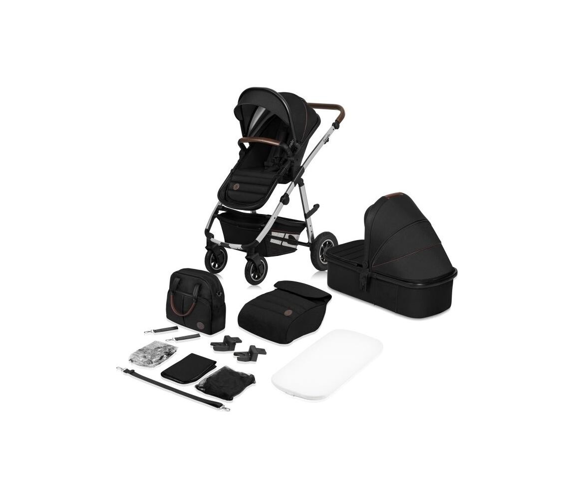 Lionelo Lionelo - Kombinovaný kočárek 2v1 AMBER Black Silver