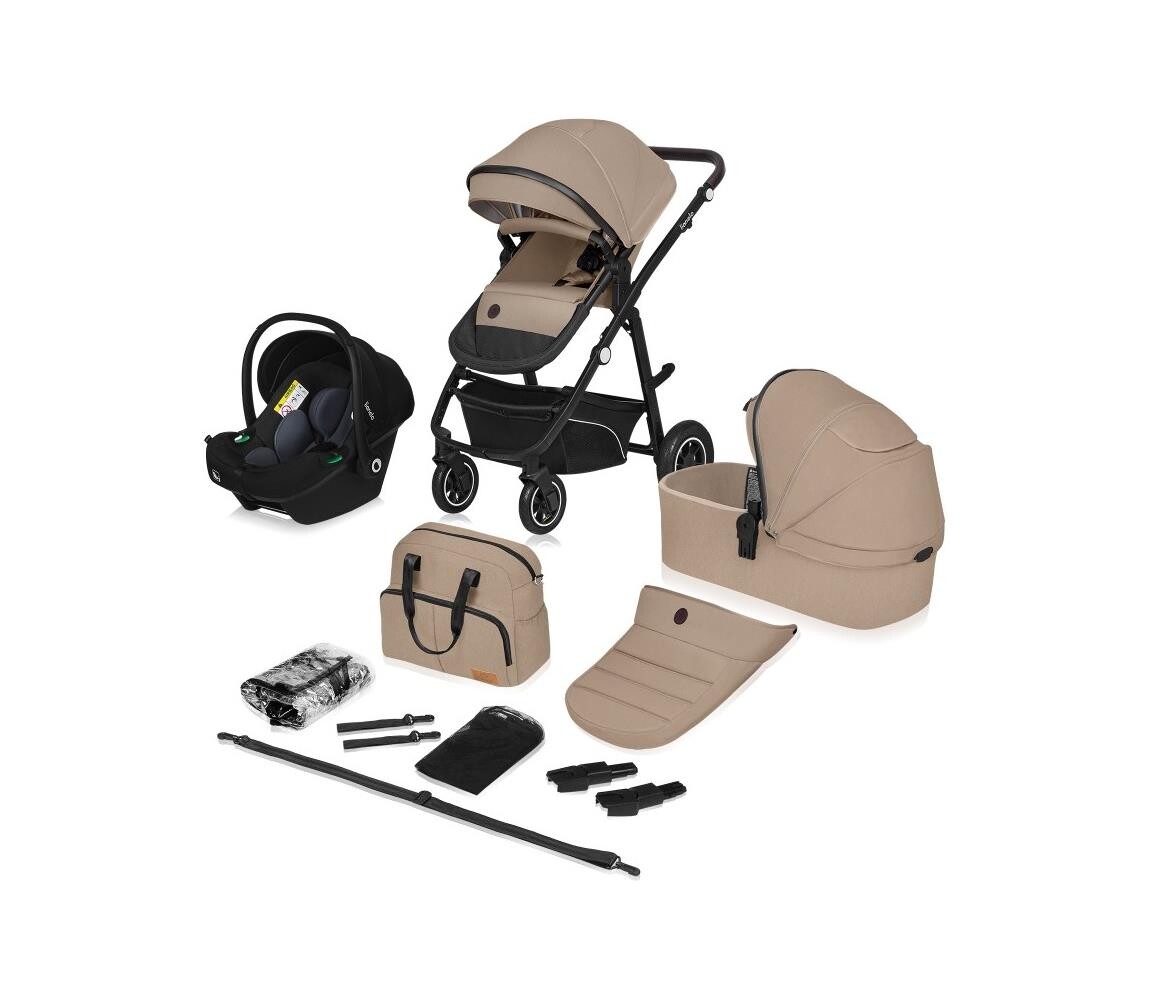 Lionelo Lionelo - Kombinovaný kočárek 3v1 BIANKA Beige Sand