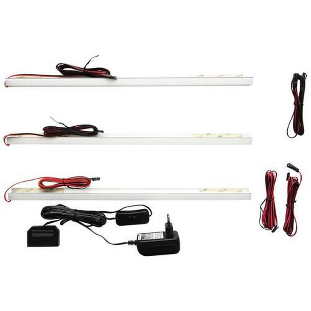 Novel OSVĚTLENÍ POLIC - SADA, plast, barvy stříbra