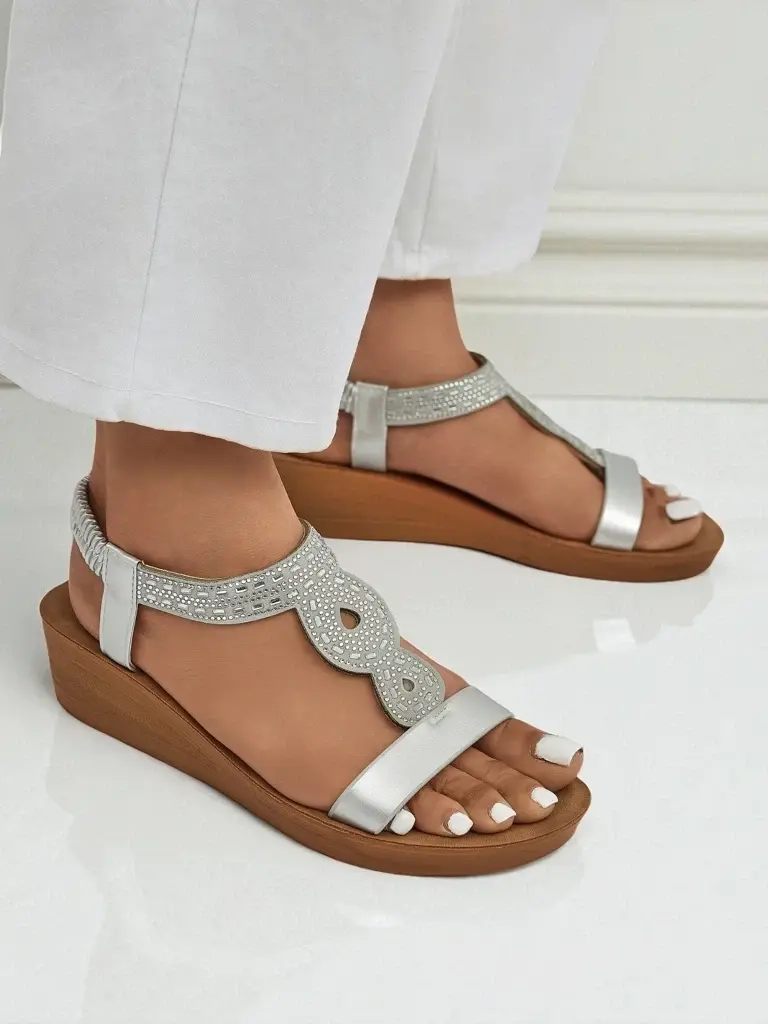 Resti Women's Wedge Sandals with Cubic Zirconia Agaya