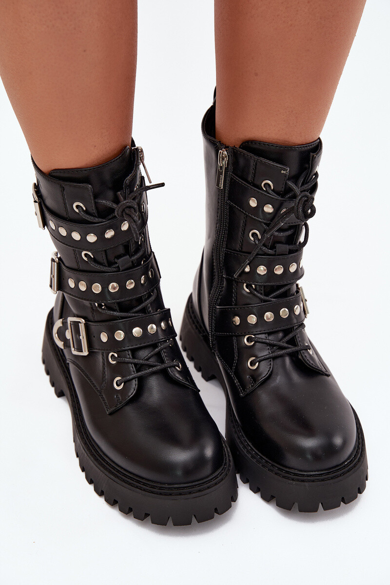 BIG STAR SHOES Zateplené Boty Pracovní S Pásky A Sponami Big Star