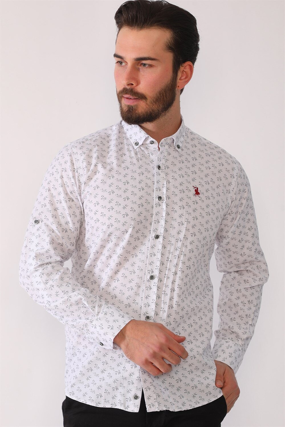 G686 DEWBERRY MEN's SHIRT-WHITE