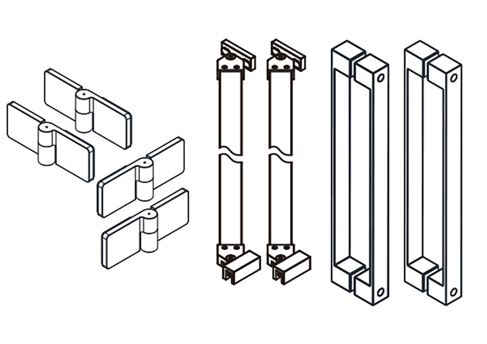 Gelco TRINITY komponenty dveří pro rohový vstup, chrom