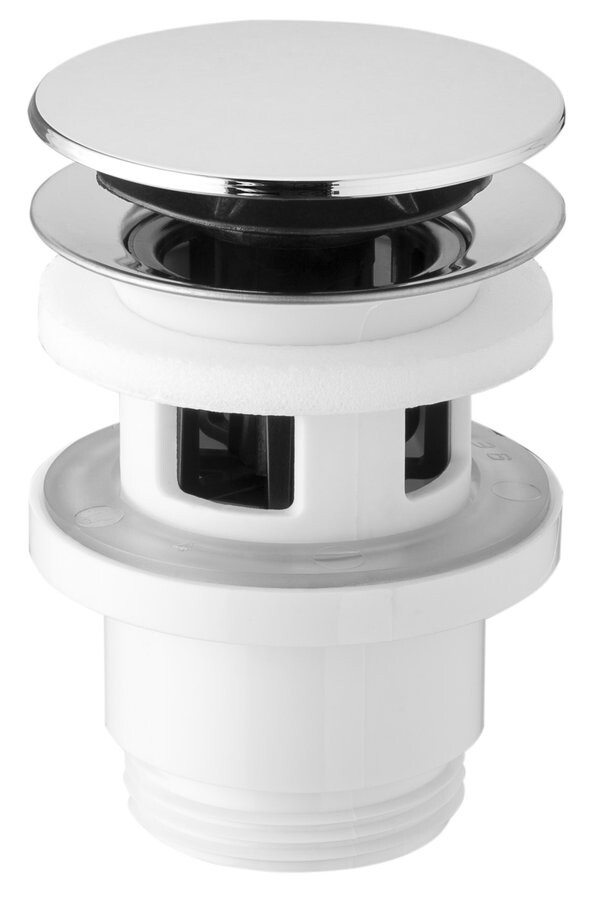 Bruckner Umyvadlová výpust 5/4“, click-clack, velká zátka, 32-52mm, ABS/chrom