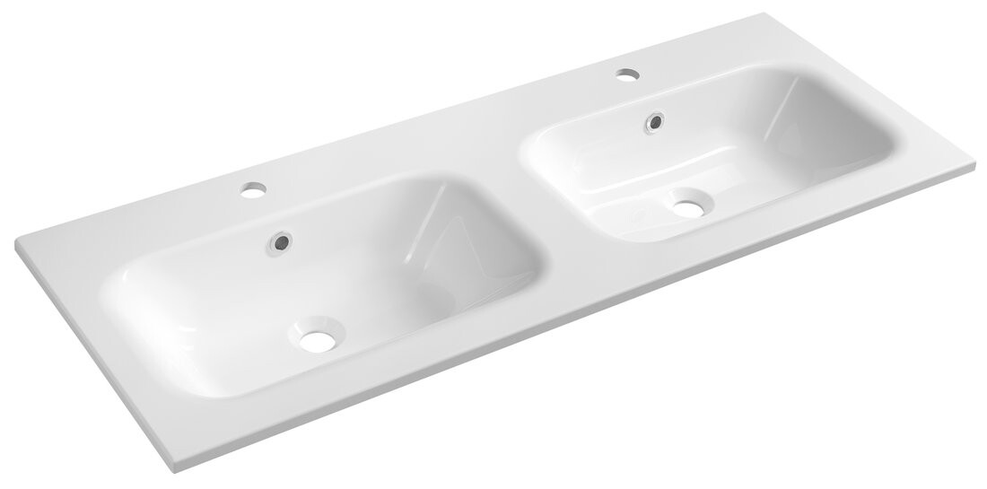Sapho SIDRA dvojumyvadlo, litý mramor, 121x46cm, bílá