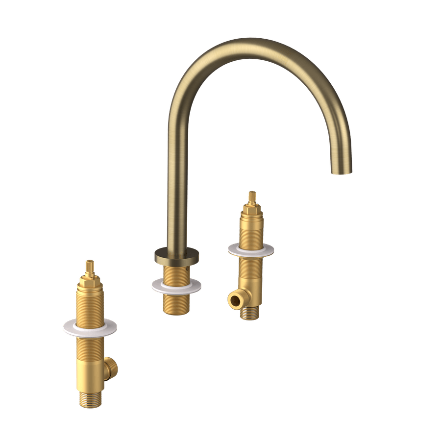 Sapho ULTRAMIX tělo tříprvkové stojánkové umyvadlové baterie, zlato mat