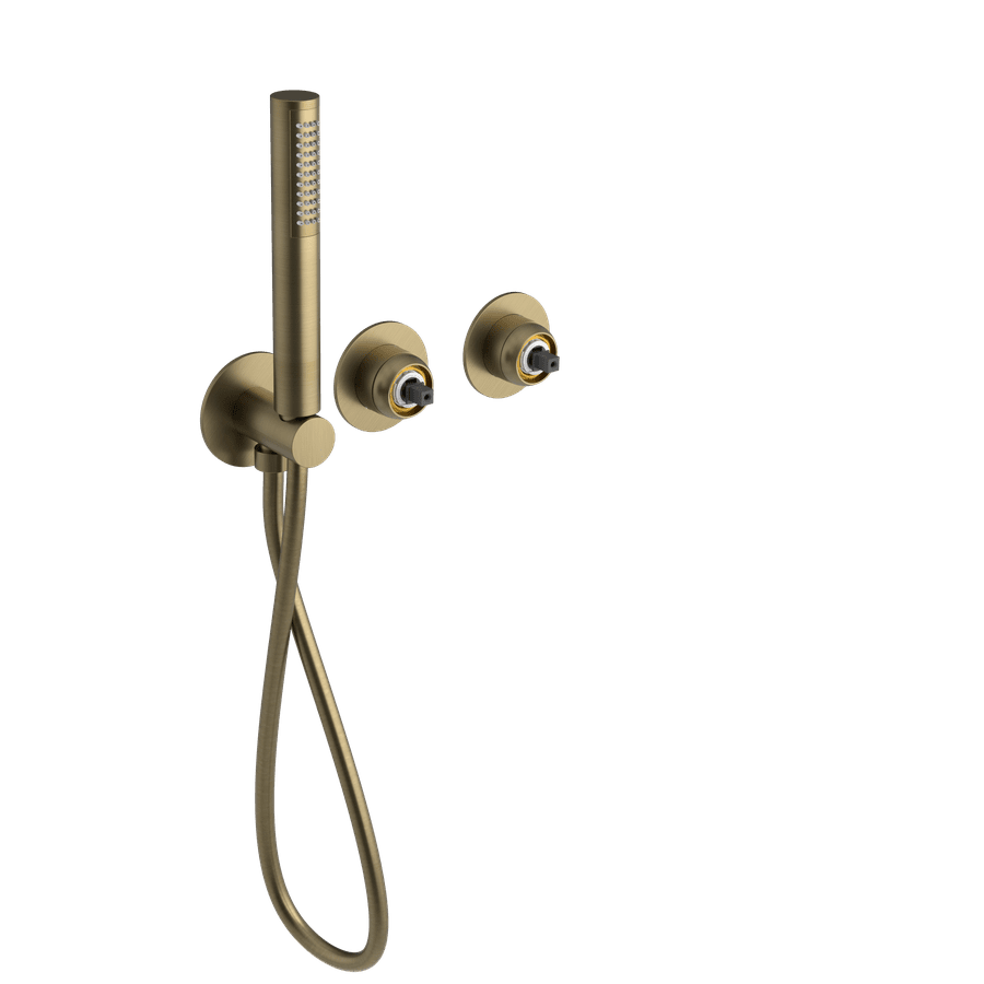 Sapho ULTRAMIX tělo podomítkové sprchové/vanové baterie s ruční sprchou, 2 výstupy, zlato mat