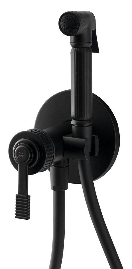 Sapho VERSI podomítková bidetová baterie se Stop sprškou, černá mat