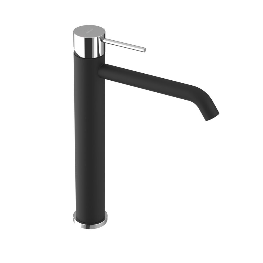 Sapho ULTRAMIX stojánková umyvadlová baterie vysoká, prodloužená hubice, černá mat/chrom