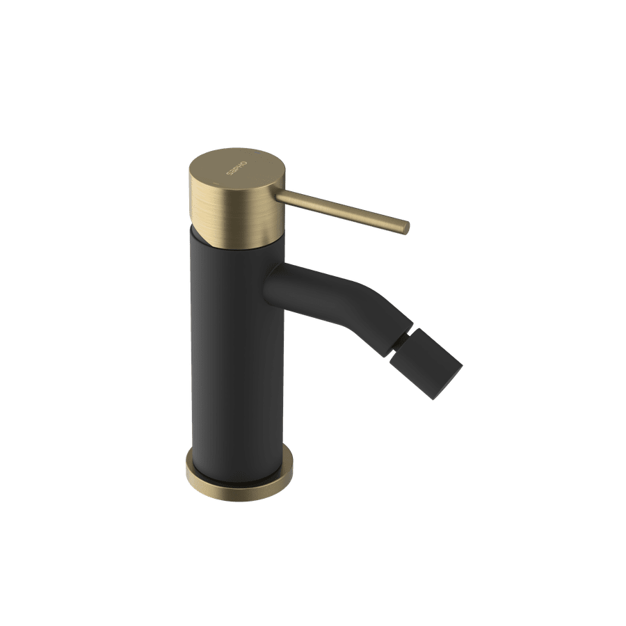 Sapho ULTRAMIX stojánková bidetová baterie, černá mat/zlato mat