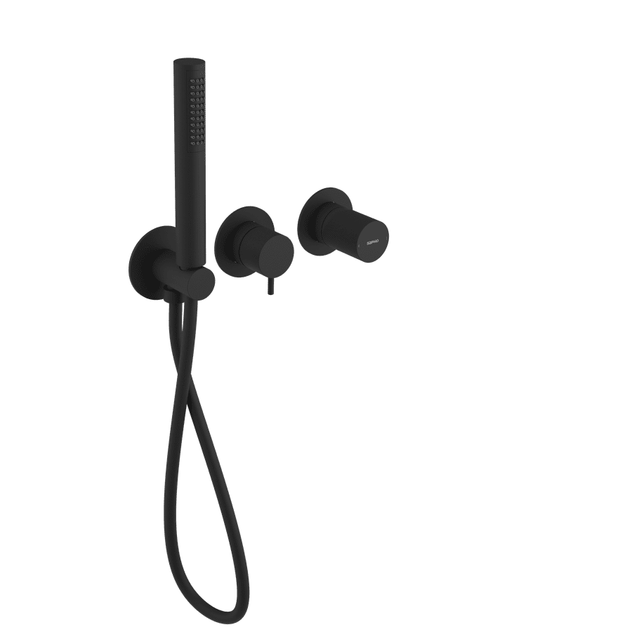 Sapho ULTRATAP podomítková sprchová/vanová baterie s ruční sprchou, 2 výstupy, černá mat