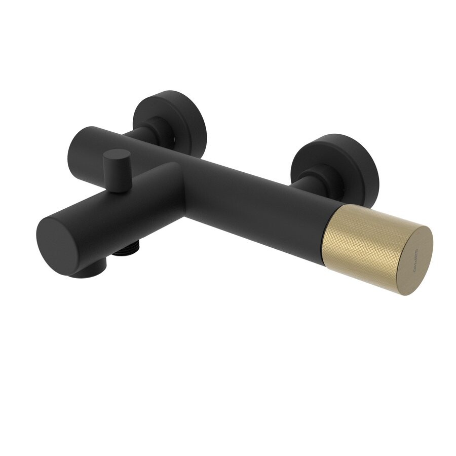 Sapho ULTRATAP nástěnná vanová baterie, černá mat/zlato mat