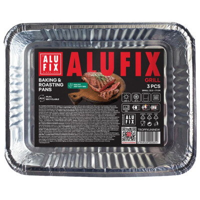 Alufix univerzální hliníková grilovací miska 16 x 26 x 4 cm, 3 ks