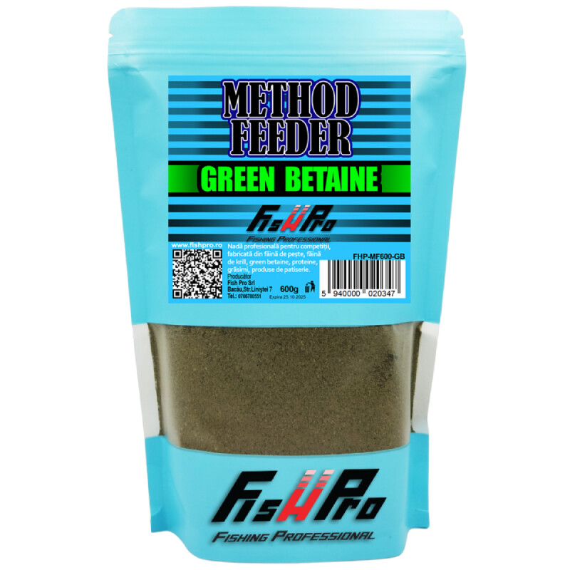 Fish Pro krmítková směs Method Feeder green betaine 600g-FHPMF600GB