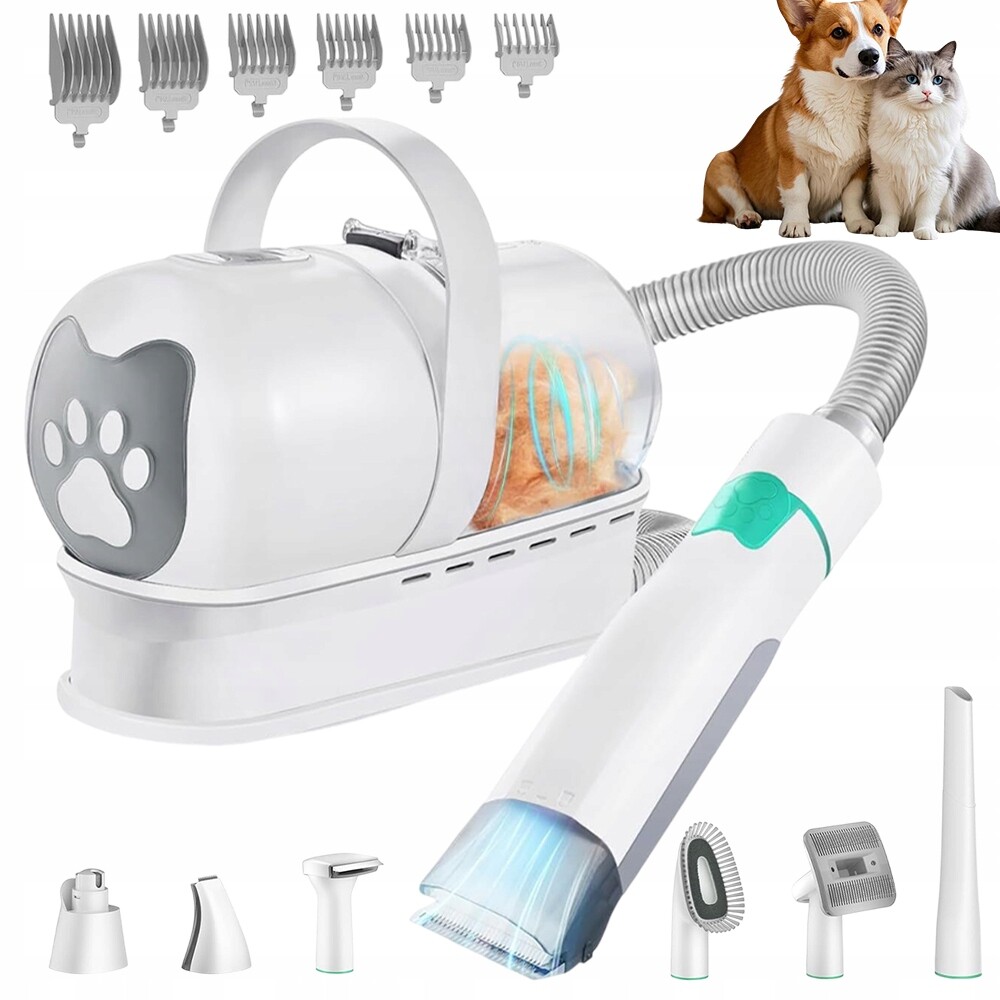 Sada pro péči o srst psa Zastřihovač Vysavač 7W1 3 úrovním sání 1L