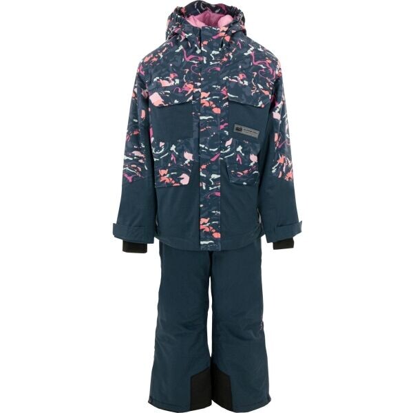 ALPINE PRO SCEDO Dětský lyžařský set, tmavě modrá, velikost 140-146