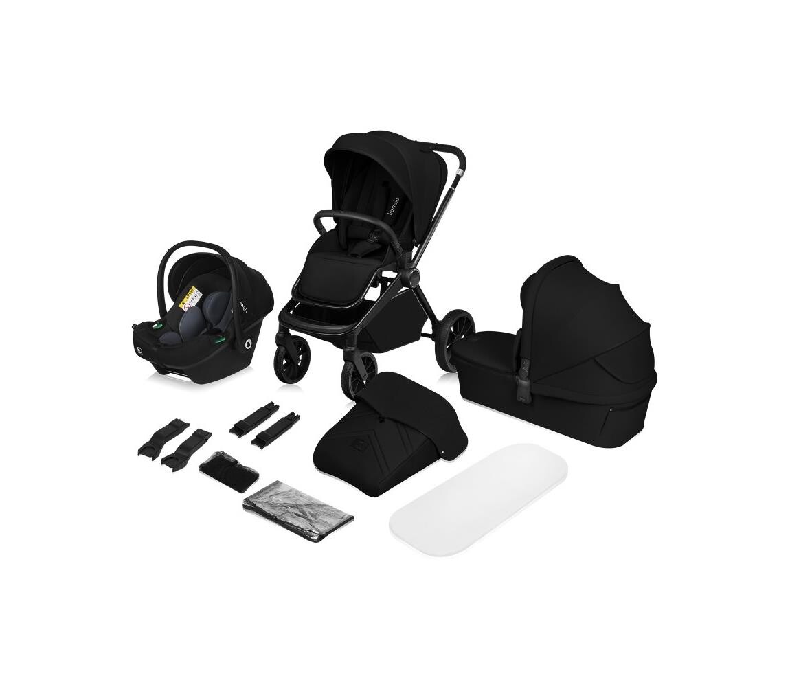 Lionelo Lionelo - Kombinovaný kočárek 3v1 MIKA PLUS Black Onyx