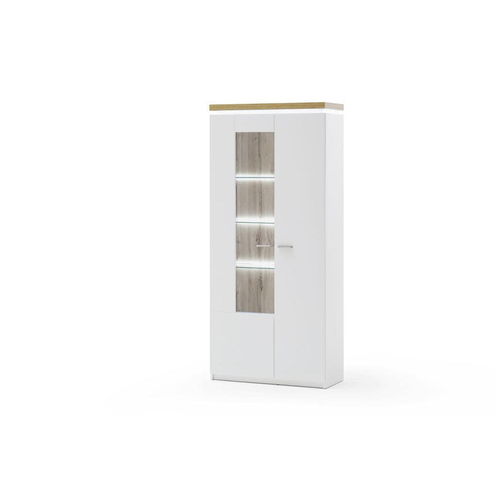 Novel VITRÍNA, bílá, dub wotan, 88/197/38 cm