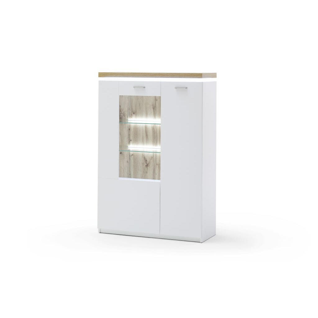 Novel VYSOKÁ KOMODA, bílá, barvy dubu, 98/143/38 cm